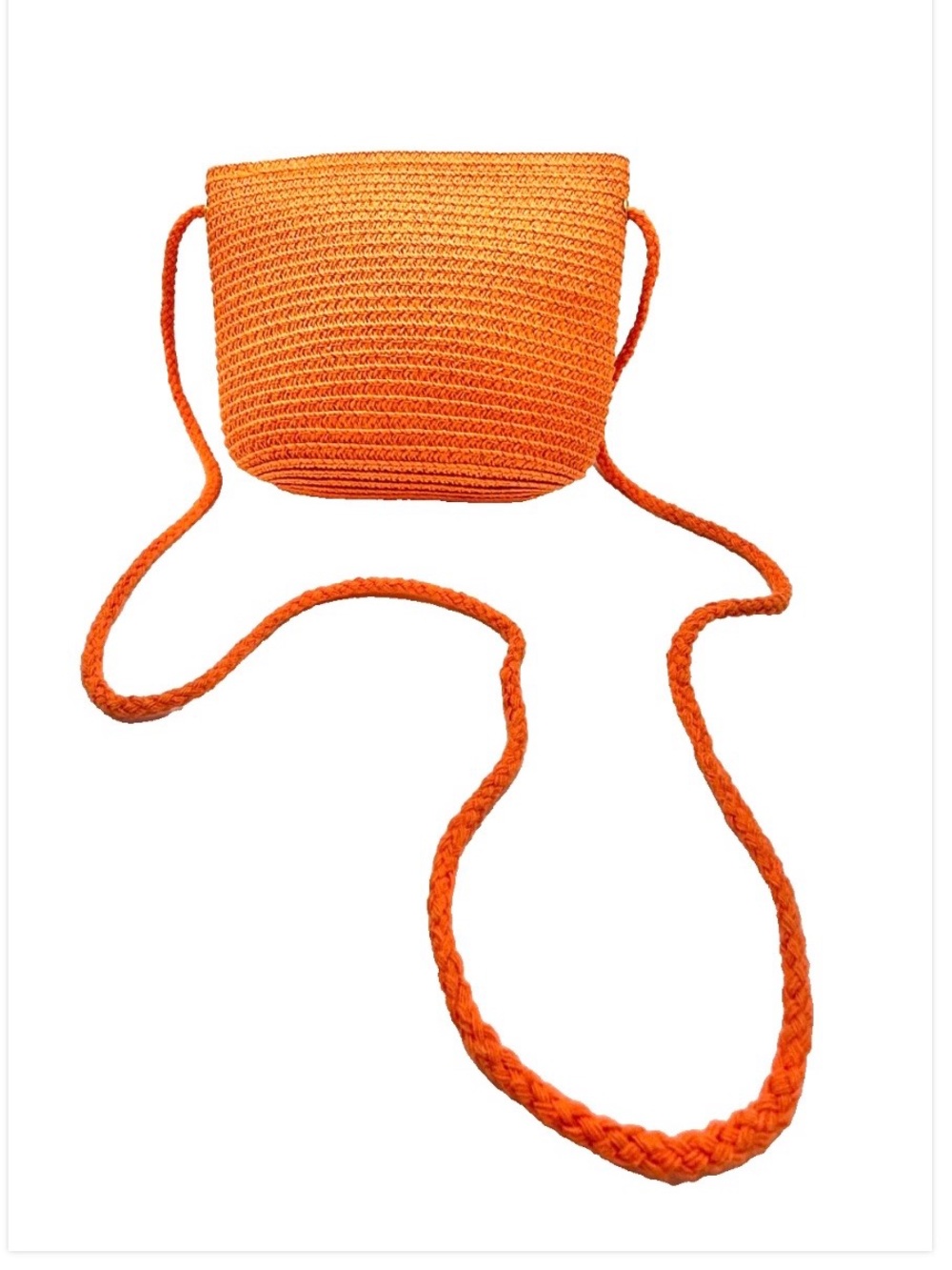 Women's Orange Straw Hand Woven Crossbody Bag Boho Purse Summer Shoulder Bag NEW - Picture 4 of 8